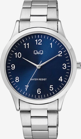 Montre à affichage analogique Q&Q en argent : devant