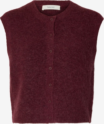 sarkans SELECTED Adīta veste 'SLFLulu': no priekšpuses