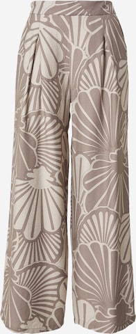 Sublevel - Pierna ancha Pantalón plisado en marrón: frente