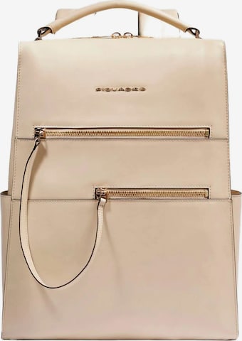 Sac à dos Piquadro en beige : devant