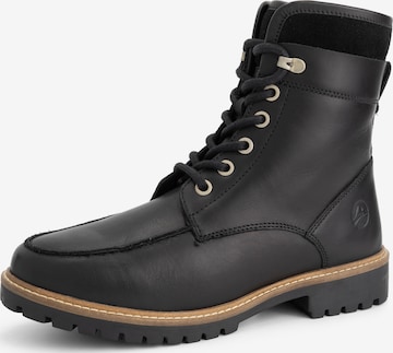 Travelin Veterlaarsjes 'Langstrand ' in Zwart: voorkant