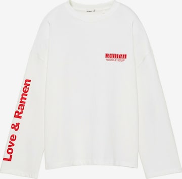 T-shirt Pull&Bear en blanc : devant