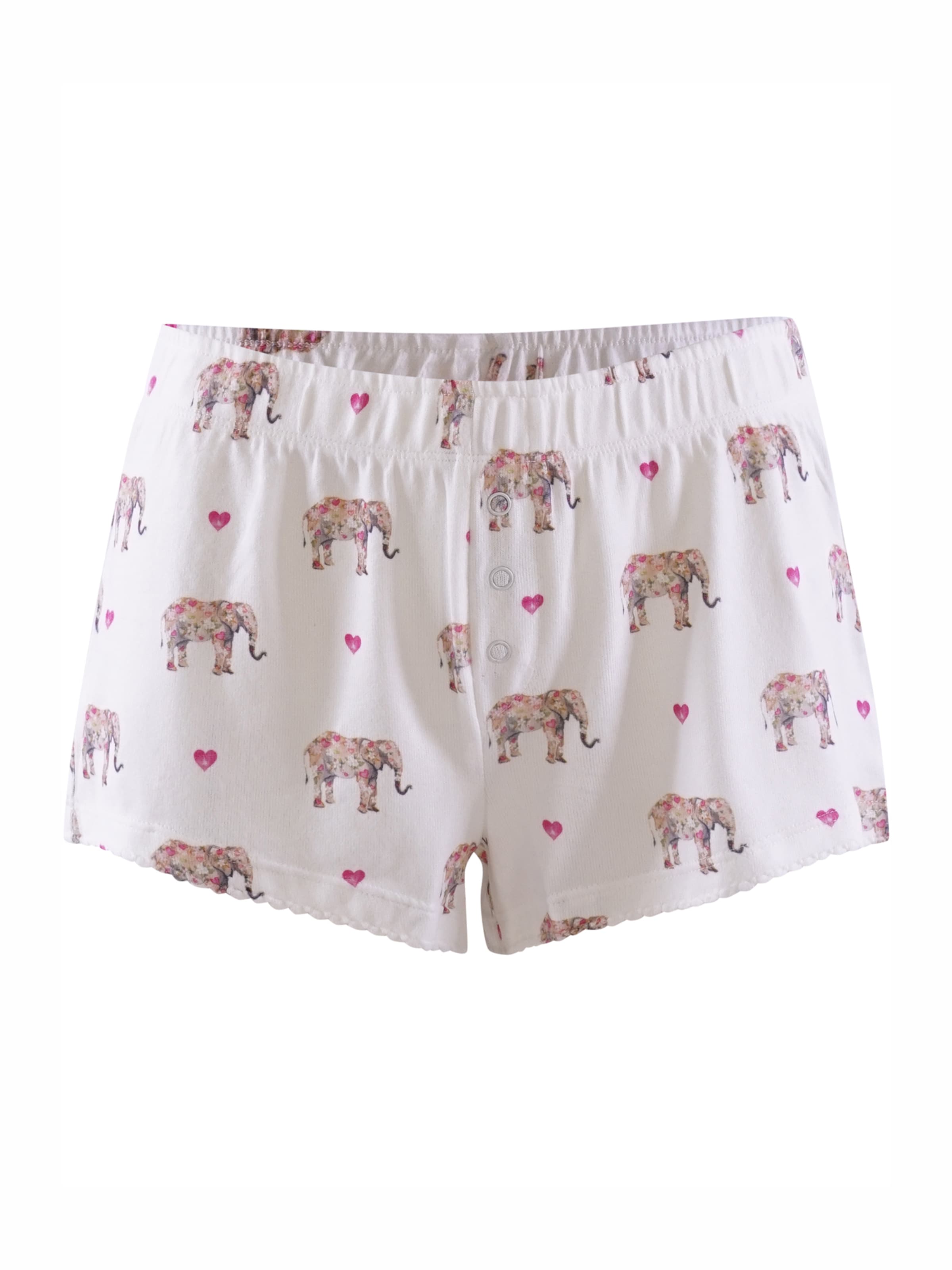 PJ Salvage - Pijama de pantalón corto 'Love You A Ton' en blanco: frente