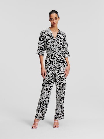 Tuta jumpsuit di Karl Lagerfeld in nero: frontale