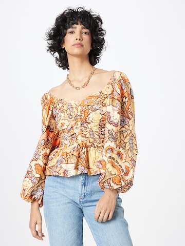 Warehouse Blouse in Geel: voorkant