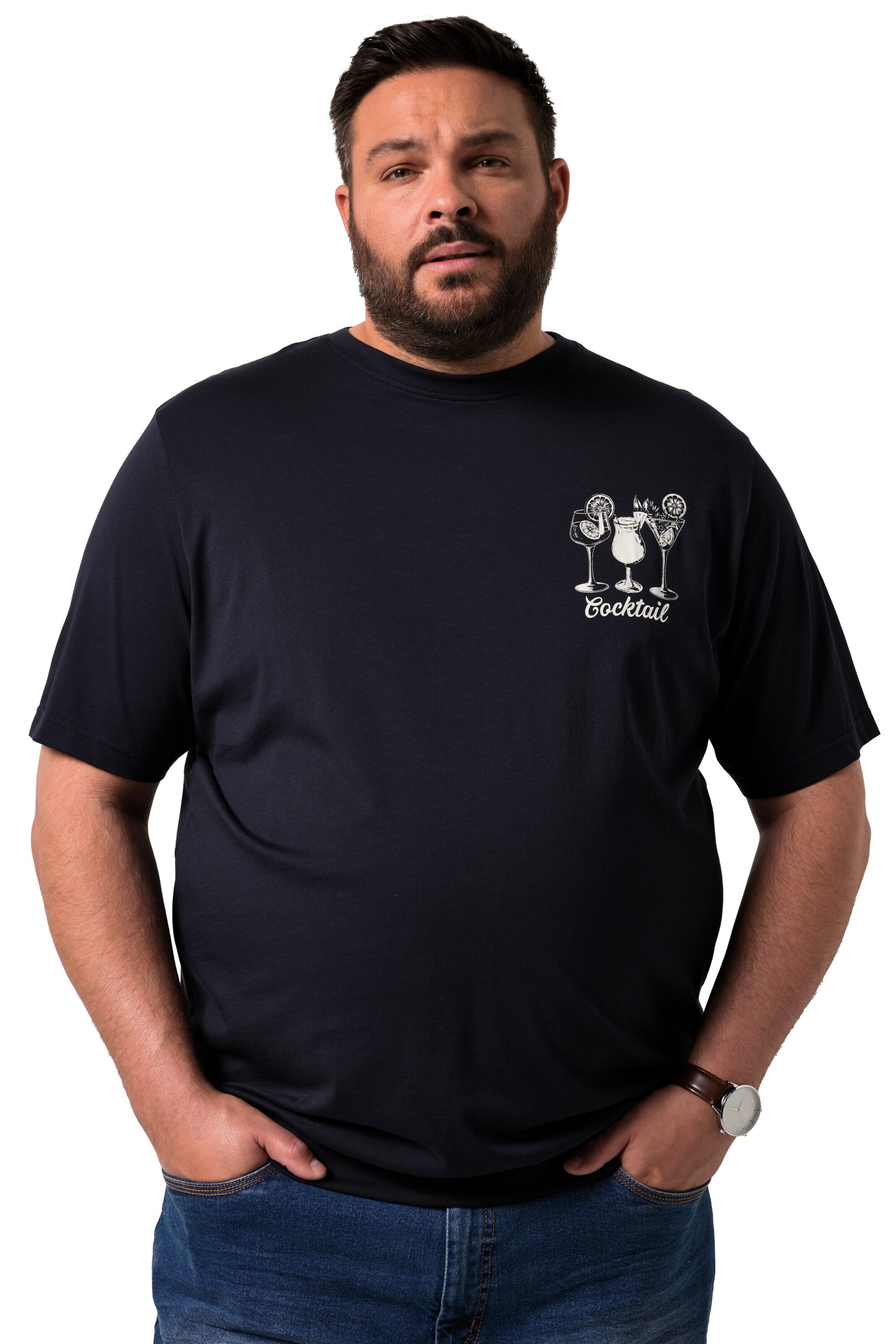 Men Plus Shirt in Blue: front