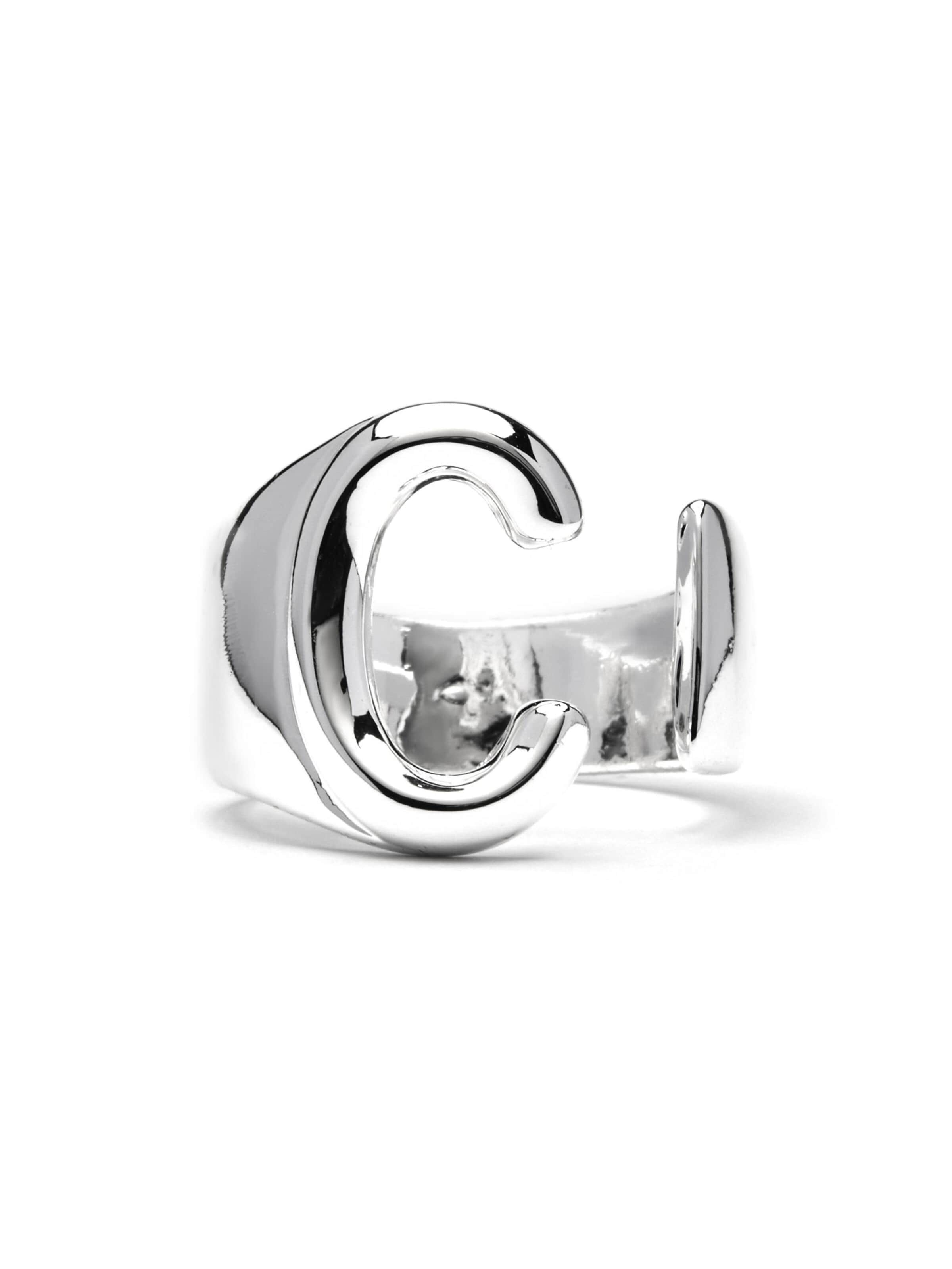 Bague 'Alphabet C' Luxenter en argent : devant