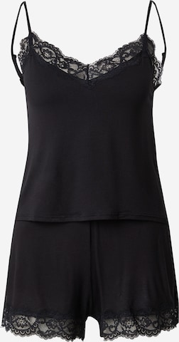 juoda Hunkemöller Pižama su šortais: priekis