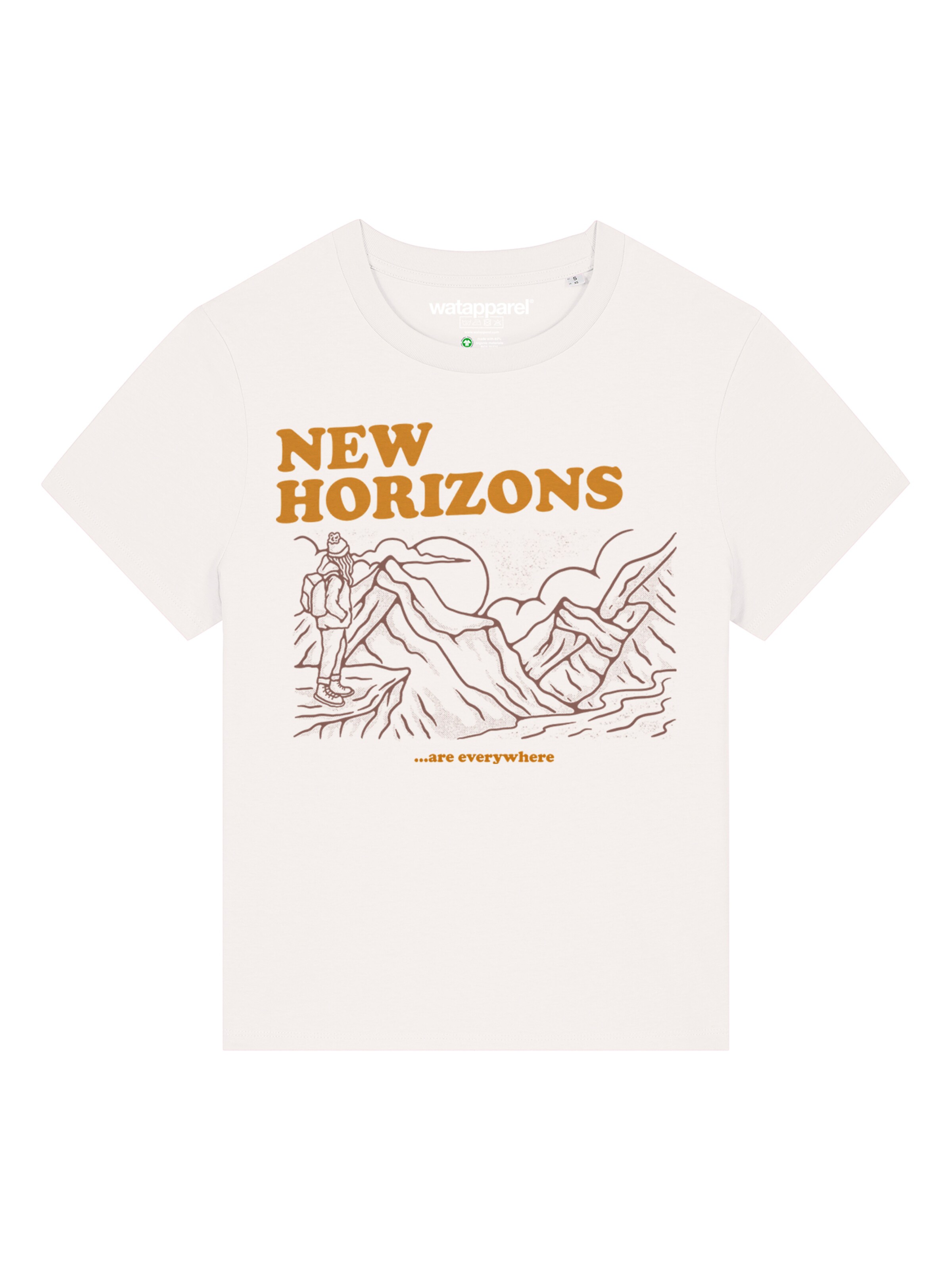 Watapparel Shirt 'New horizons are everywhere' in White: front