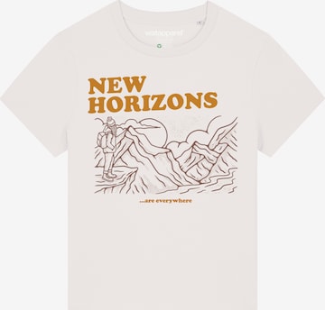 T-shirt 'New horizons are everywhere' Watapparel en blanc : devant