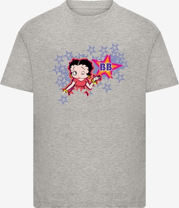 F4NT4STIC Shirt 'Betty Boop Purple Stars And Dots' in Grey: front