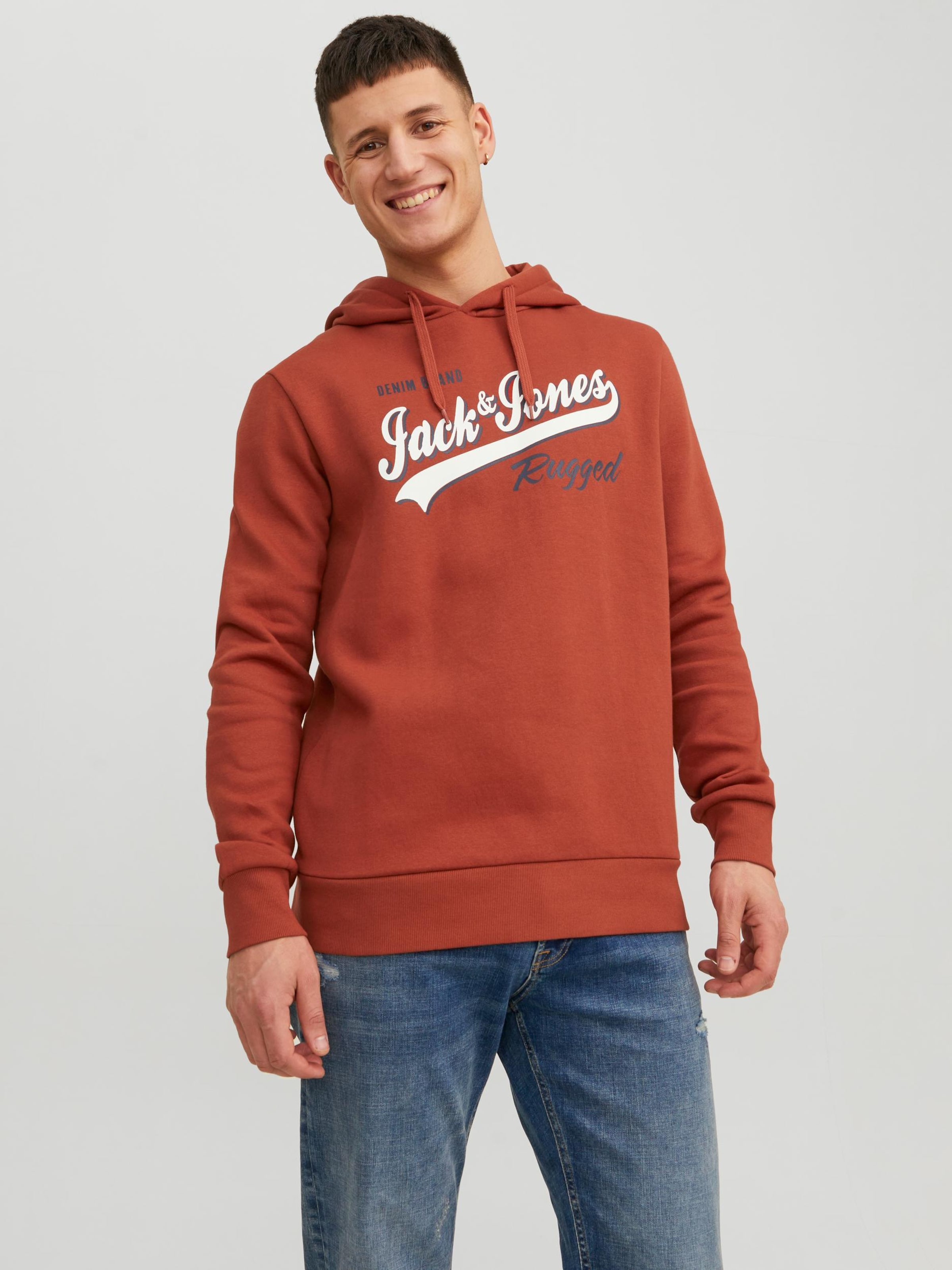 Jack and jones red hoodie best sale
