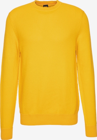 BOSS Sweater 'Keyrete' in Yellow: front