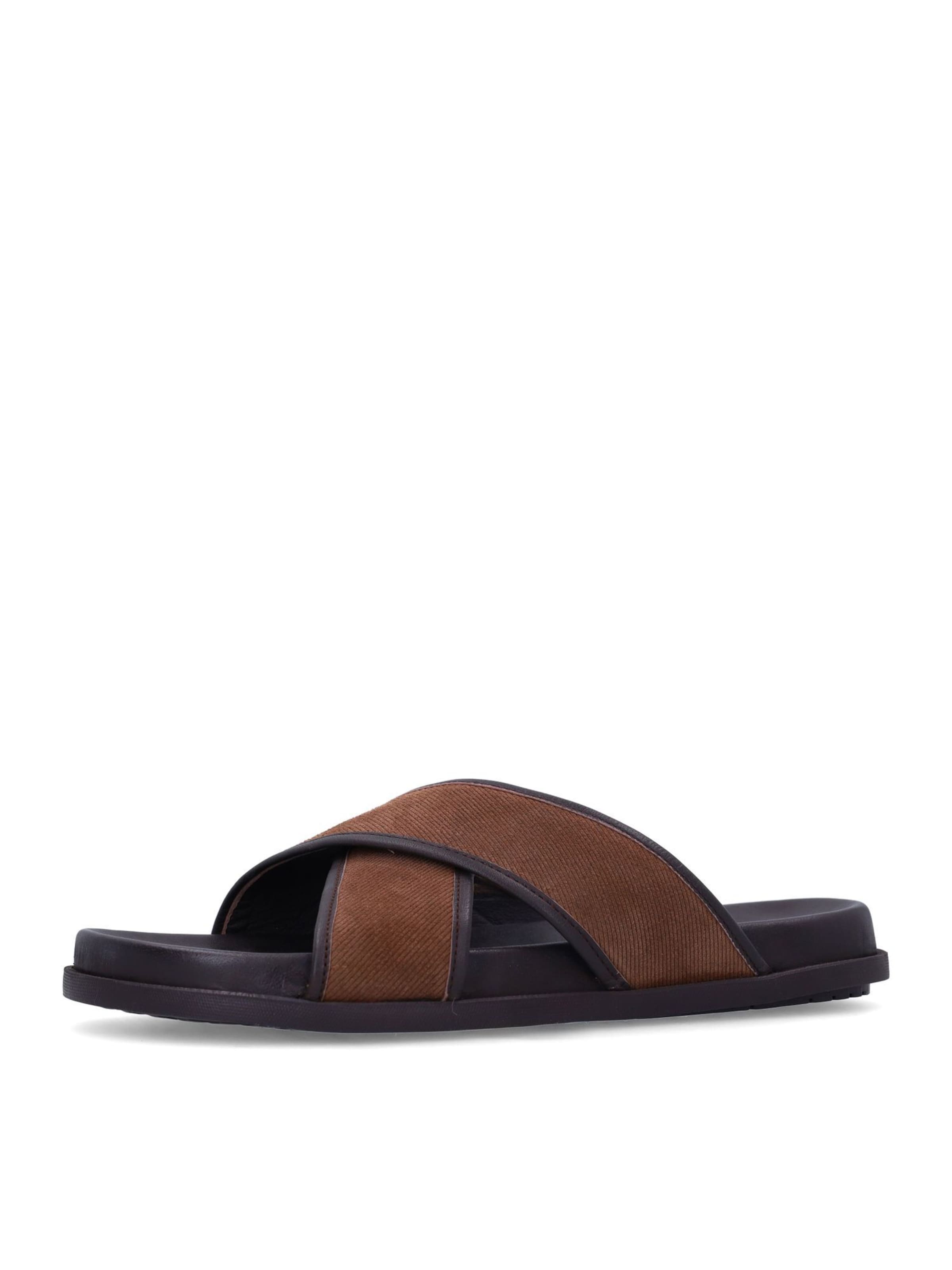 MANFIELD Mule en chocolat, Vue avec produit