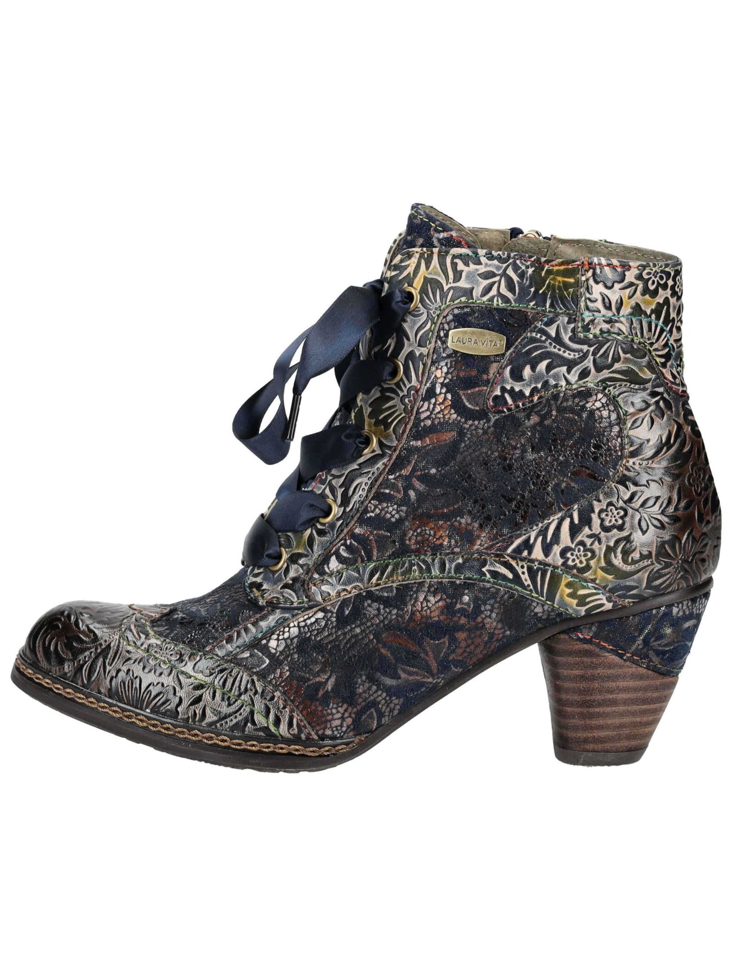 Laura Vita Lace-Up Ankle Boots in Blue