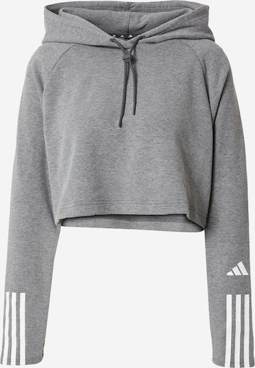 ADIDAS PERFORMANCE Sport sweatshirt 'Train Essentials Train  3-Stripes' i gråmelerad / vit, Produktvy