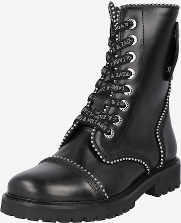 Zadig & Voltaire Lace-Up Boots 'JOE' in Black: front