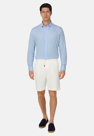 Boggi Milano Regular Bandplooibroek in Wit