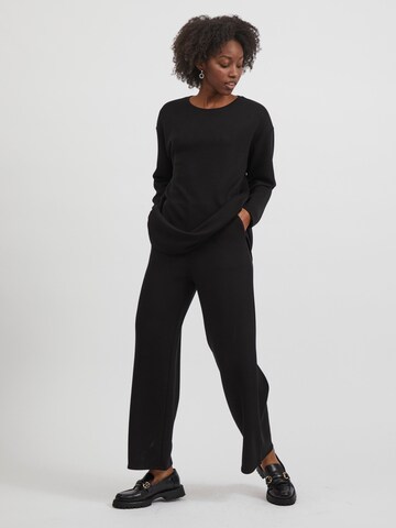 VILA Szeroka nogawka Spodnie 'Emely' w kolorze czarny