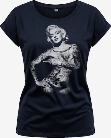 MAKAYA Shirt 'Tattoo' in Blue: front