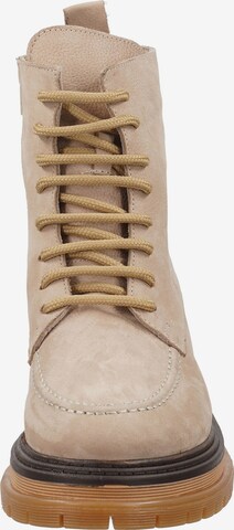 ILC Lace-Up Ankle Boots in Beige