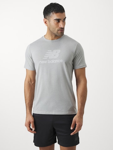 T-Shirt fonctionnel 'Heathertech' new balance en gris : devant