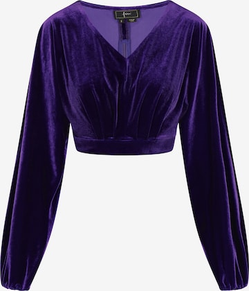 Camicia da donna di faina in lilla: frontale