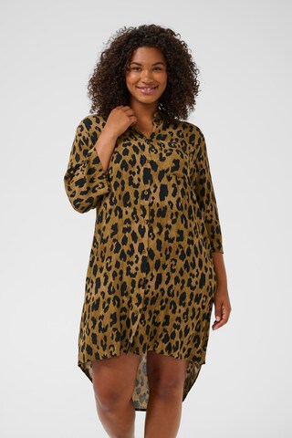 KAFFE CURVE Shirt dress 'Molly' in Brown: front