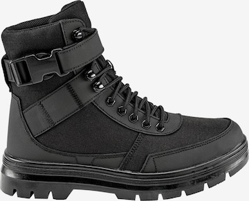 Bottines à lacets Brandit en noir : devant