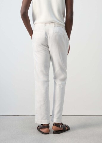 MANGO MAN Slim fit Pleat-Front Pants 'Romelino' in White