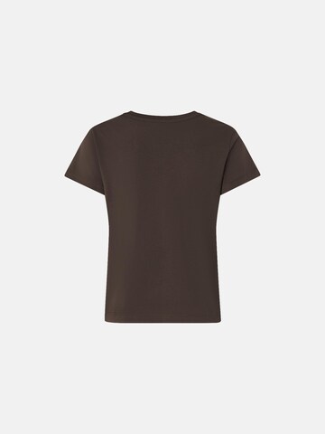 PINKO Tričko 'PINKO BASICO T-SHIRT JERSEY LOGO PINKO GOMMATO T-SHIRT' – hnědá
