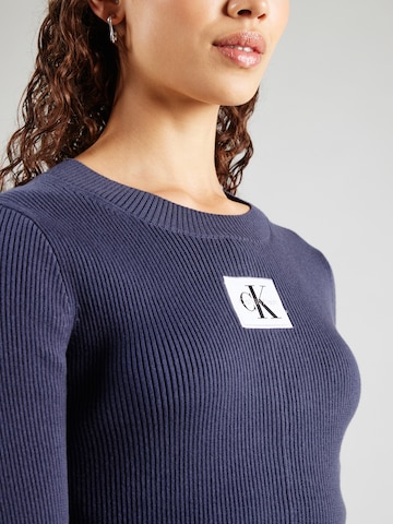 Calvin Klein Jeans Gebreide jurk in Blauw