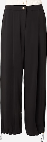 juoda Liu Jo „Baggy“ Klostuotos kelnės: priekis