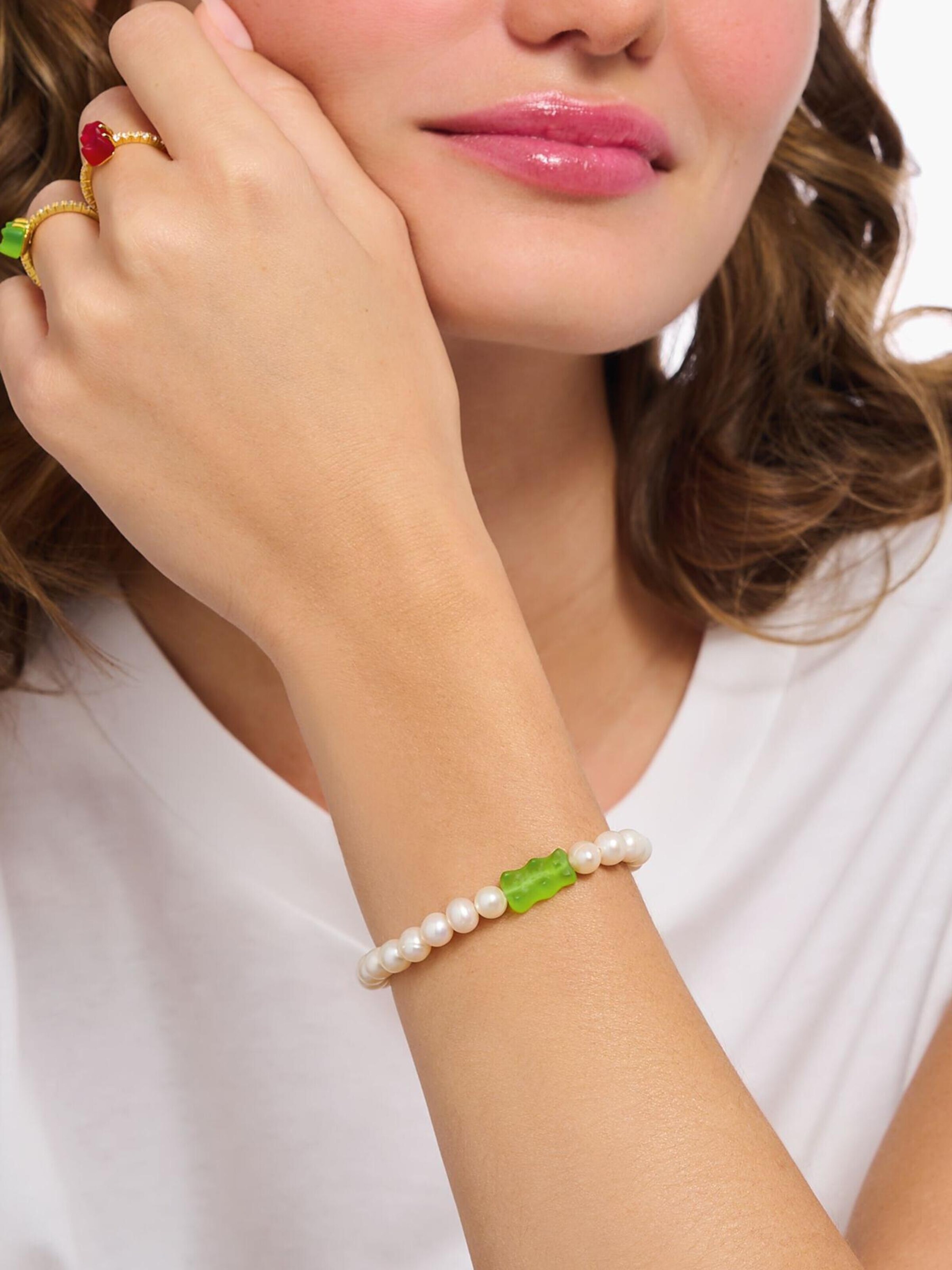 Bracelet 'Armband HARIBO Perle & Grüner Goldbär' Thomas Sabo en vert : devant