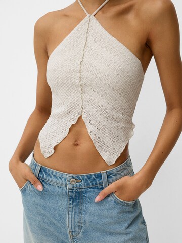 Tops en tricot Bershka en blanc