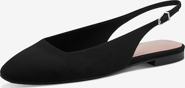 Tamaris Ballerinasko med rem i sort: forside