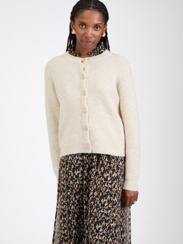 VILA Knit Cardigan 'VIALVA' in White: front