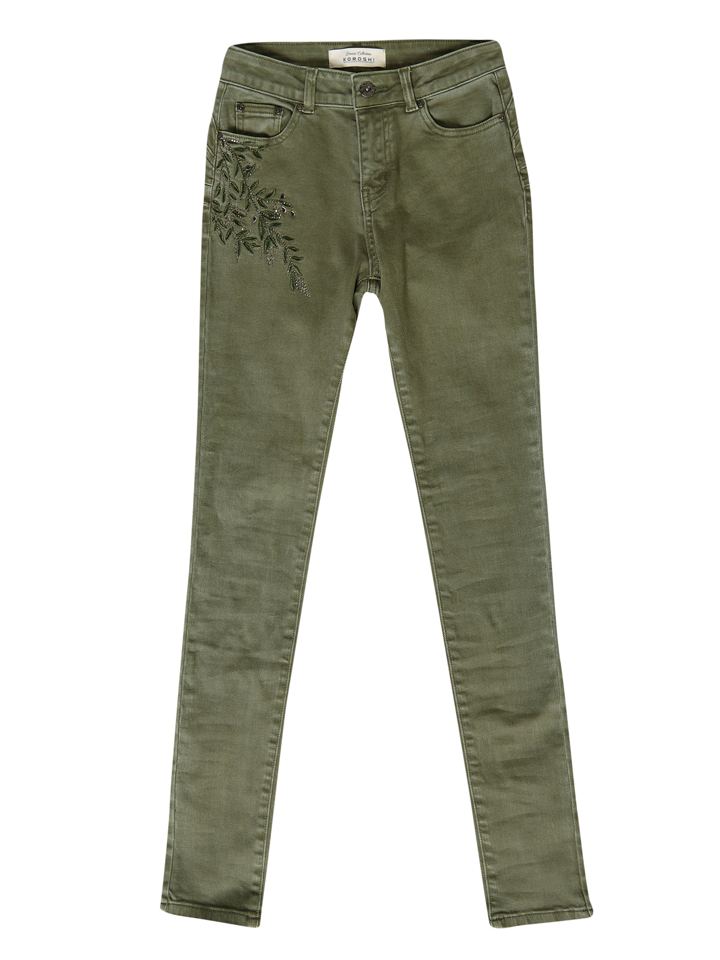 KOROSHI Štandardný strih Džínsy - Zelená: predná strana