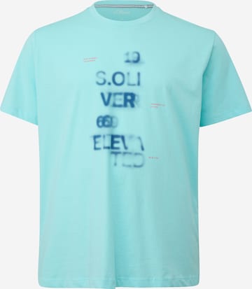 s.Oliver Men Big Sizes Shirt in Blue: front