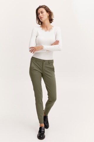 Fransa Slim fit Chino Pants 'TESSA' in Green