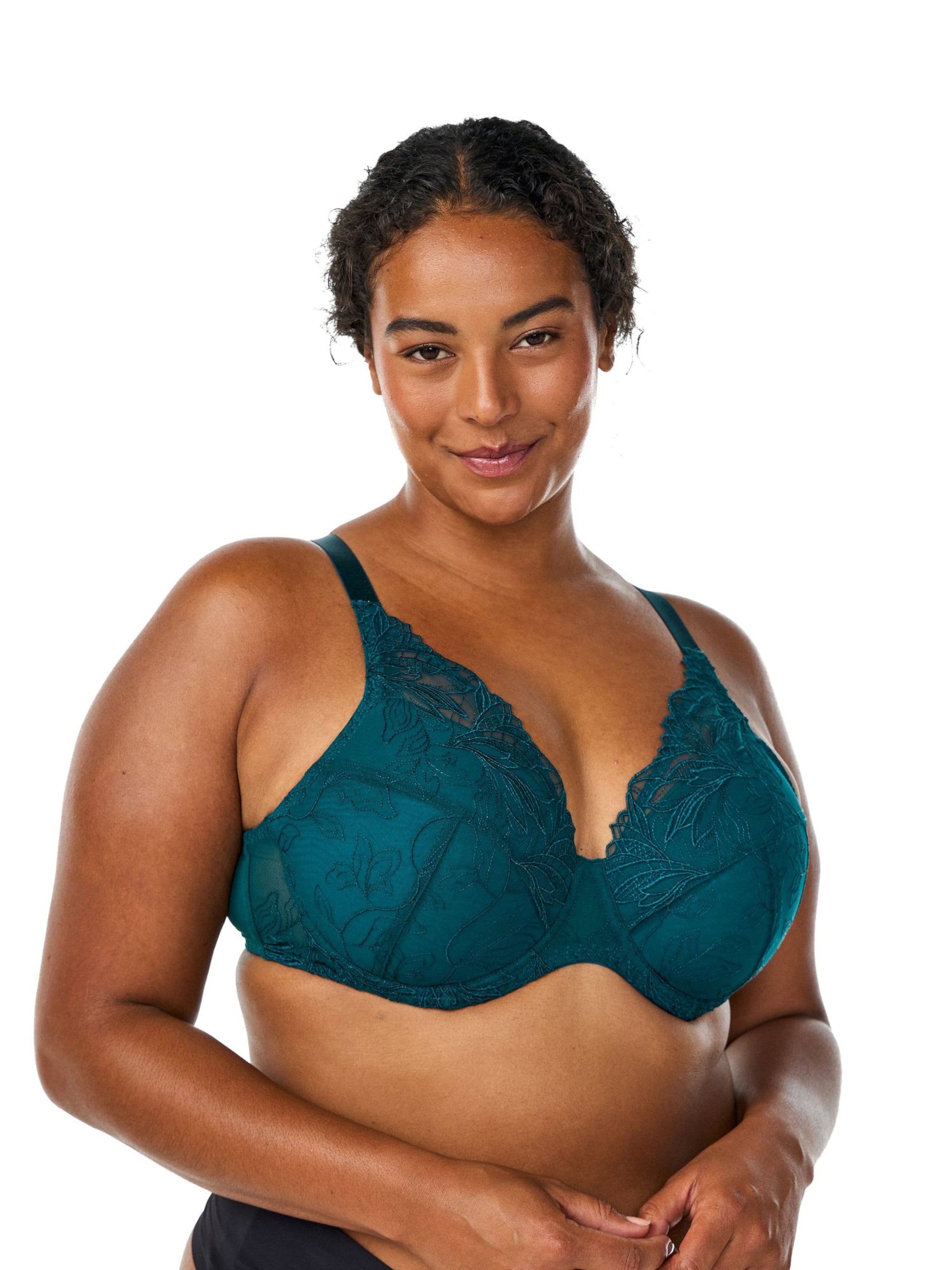 Devoted by Zizzi T-Shirt BH in Grün: Vorderseite