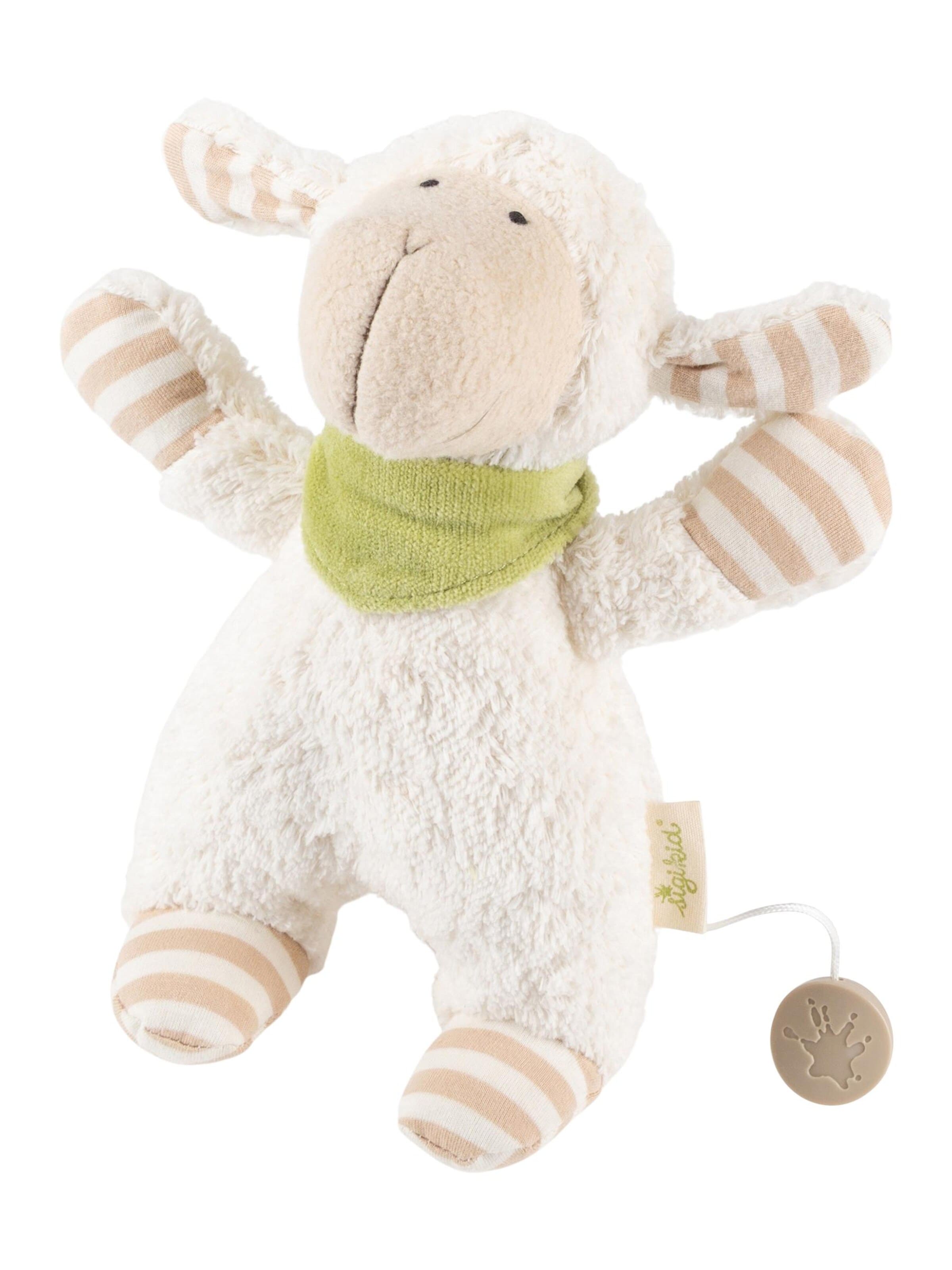 SIGIKID Stuffed animals 'Spieluhr Natural Stripes Green' in White: front