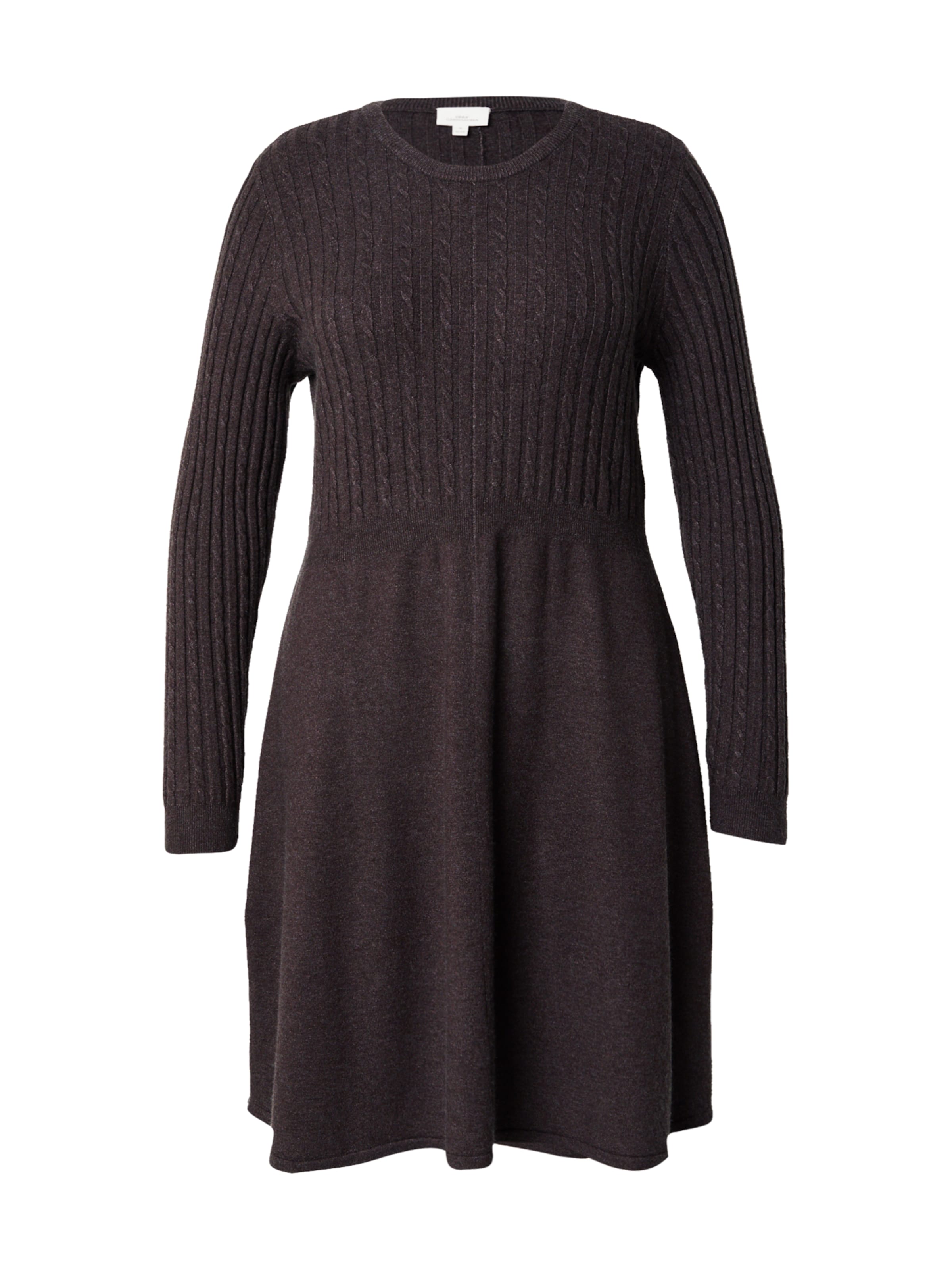 ONLY Carmakoma Pletena obleka 'CARFIA' | siva barva: sprednja stran