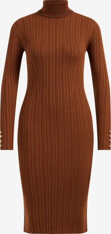 WE Fashion Knitted dress in Brown: front