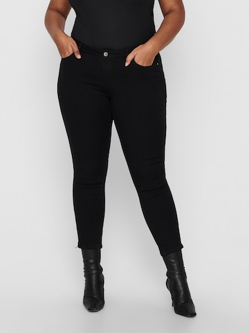 Skinny Jeans 'Karla' de la ONLY Carmakoma pe negru: față