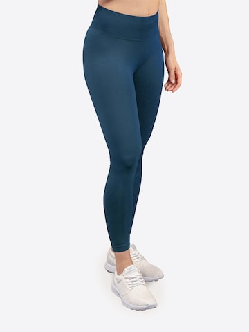Strammer Max Performance Skinny Leggings 'Scrunch' in Blue: front