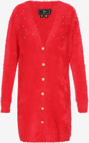 sarkans faina Adīts mētelis: no priekšpuses