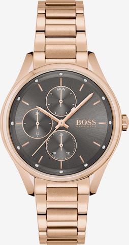 BOSS Black Analog Watch in Gold: front