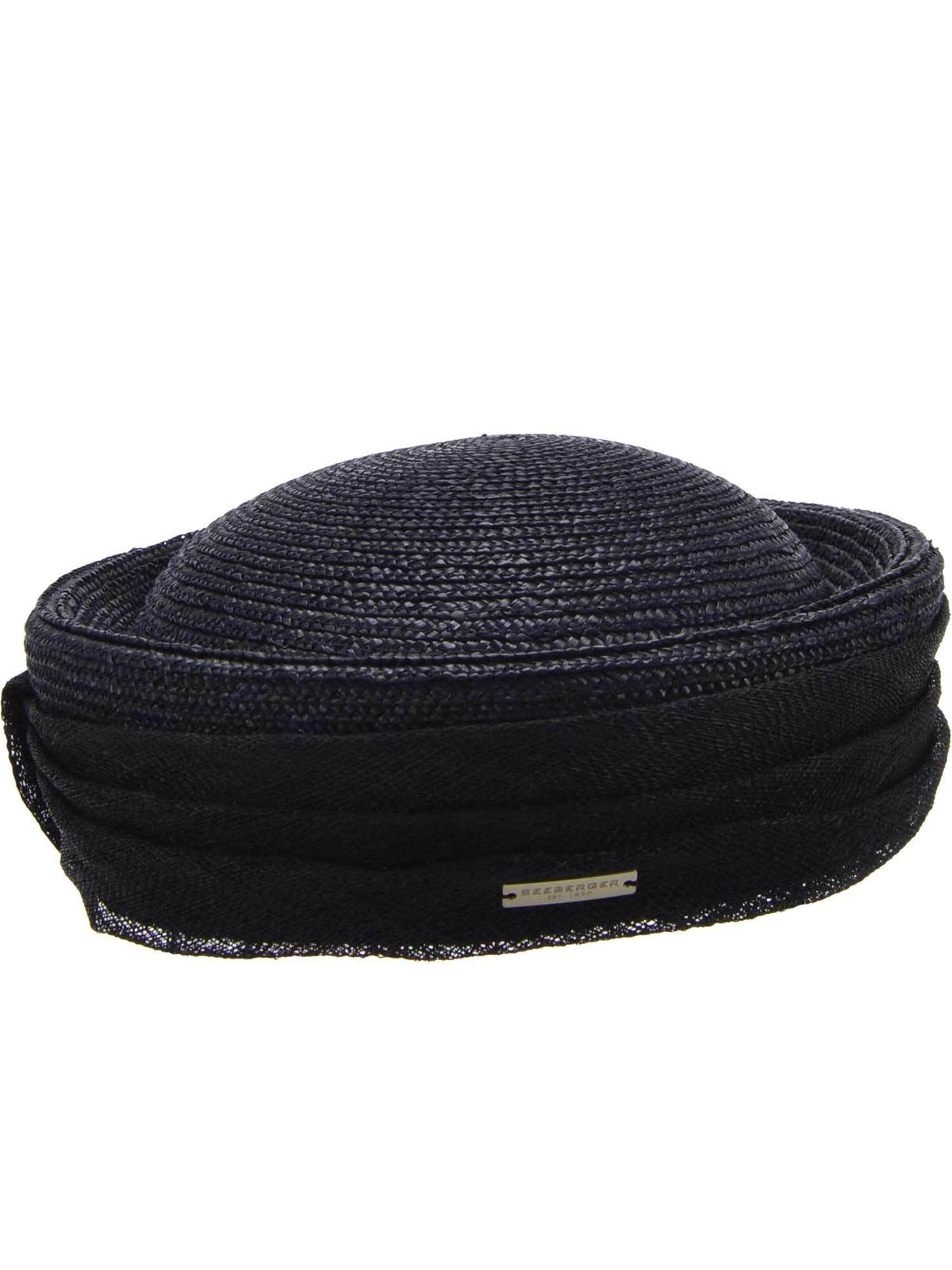 Seeberger Hat 'Cap' in Black: front