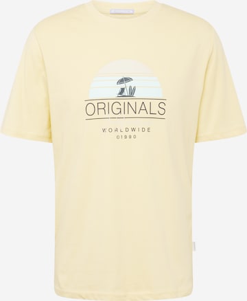 JACK & JONES T-shirt 'CASEY' i gul: framsida